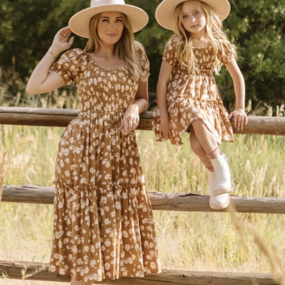 Ivy City Co Sienna Dress Brown Floral - M